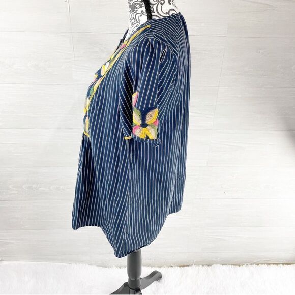 Madewell Fable Floral Embroidered Striped Relaxed Top - Picture 7 of 9